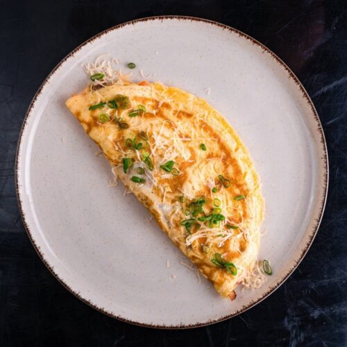 Омлет с курицей и грибами